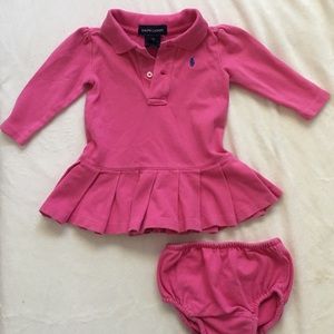 Pink baby girl long sleeve polo dress